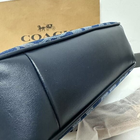 Coach Denim Blue and Tan Shoulder Bag - Picture 6 of 9